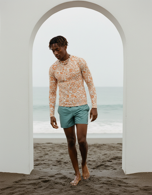 Men's Black and White Patterns Rash Guard