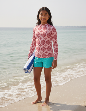 Youth Millennial Pink Yuki youth rashguards