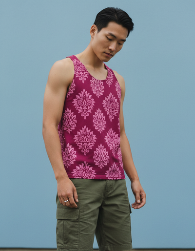 Men's Electric Fuchsia Fern Tank Top tank top