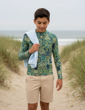 Jelly Mint Riad Youth Rash Guard Youth Rash Guard — Dripper