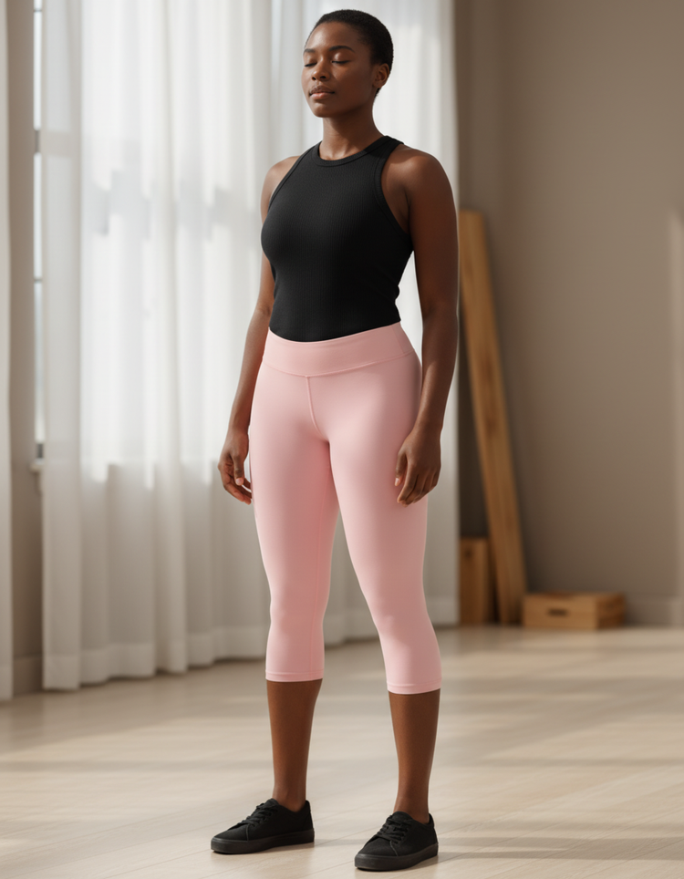Rose Quartz Leggings Capri Leggings — Dripper