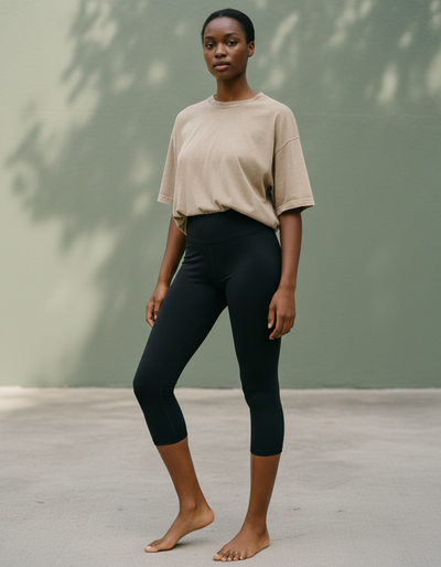 Midnight Black Capri Yoga Leggings capri yoga leggings