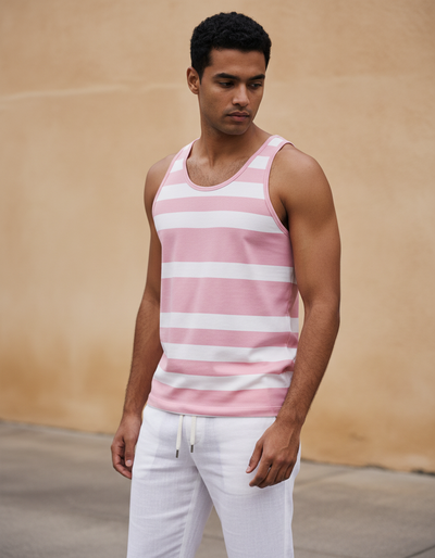 Men's Hot Pink Tide Tank Top tank top