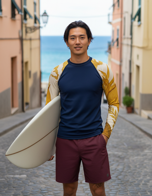 Men's Lemon Yellow Tropique men's short-sleeve rashguards