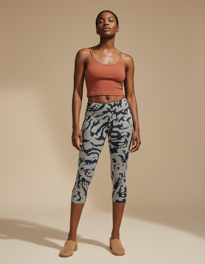 Rhodonite Lattice Capri Leggings capri leggings