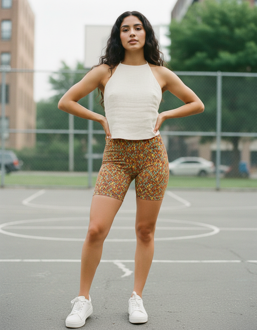 Muskmelon Kaleidoscope Short Shorts Short Shorts — Dripper