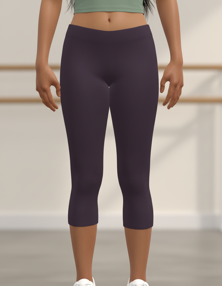 Eggplant Leggings Capri Leggings — Dripper