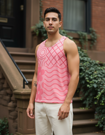 Men's Millennial Pink Petal Tank Top tank top