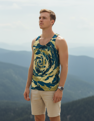Men's Lemon Yellow Aqua Tank Top tank top