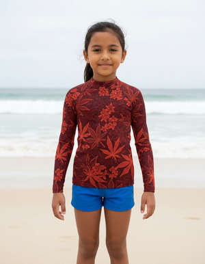 Fiery Red Kumo Kids Rash Guard Kids Rash Guard — Dripper