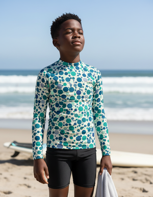 Youth Turquoise Dapple youth rashguards