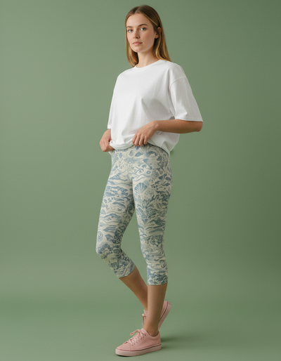 Blue Aura Horizon Capri Leggings capri leggings