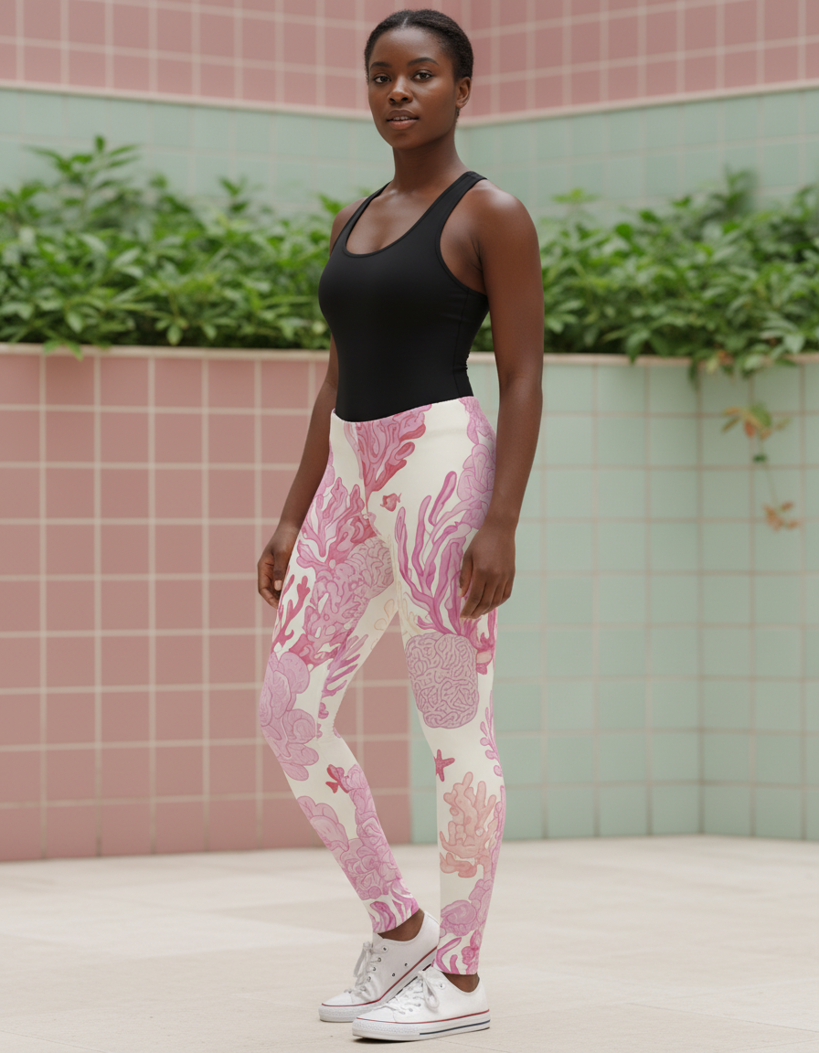 Hot Pink Reef full-length leggings