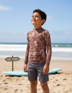Tea Rose Triton Kids Rash Guard Kids Rash Guard — Dripper