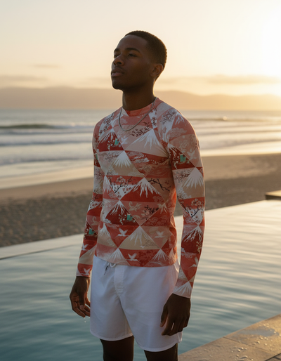 Men's Coral Zenith rash guard