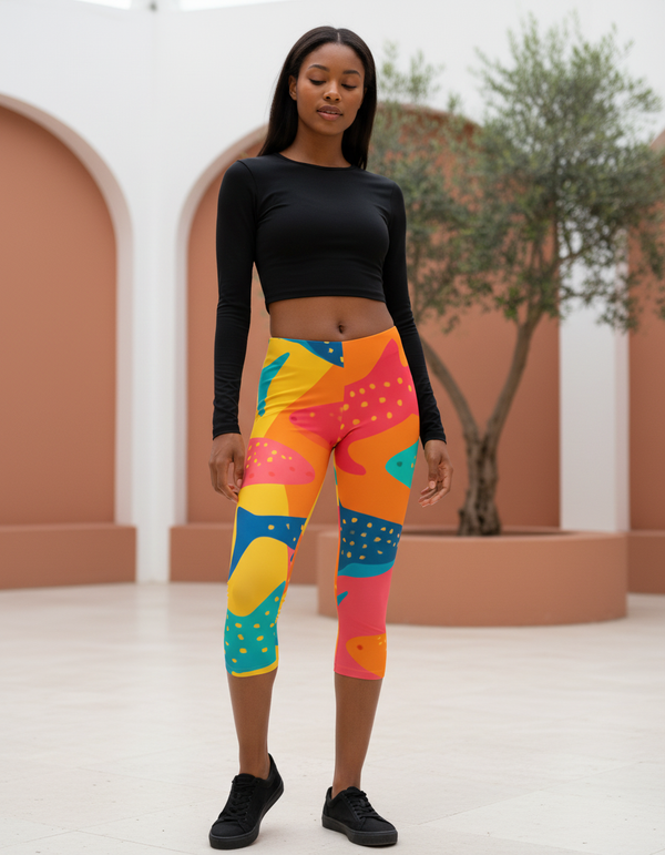 Azure Capri Leggings Capri Leggings — Dripper