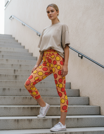 Muskmelon Mosaic Capri Yoga Leggings capri yoga leggings