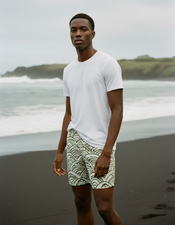 Men's Japanese Seigaiha Swim Trunks
