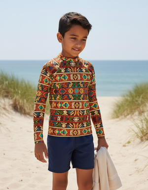 Burnt Sienna Estilo Kids Rash Guard Kids Rash Guard — Dripper