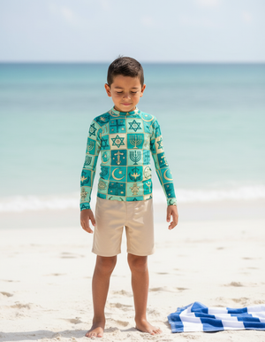 Kids Turquoise Unity kids rashguards