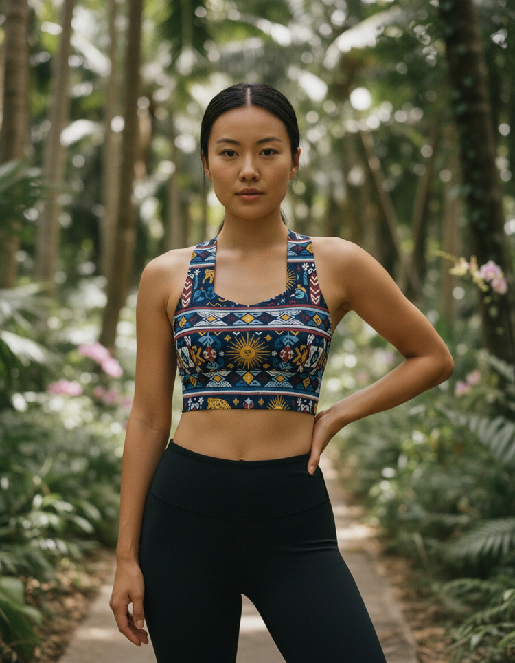Sunny Radiance Pampas Longline Sports Bra