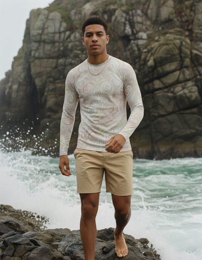Men's White Onyx Prism rash guard