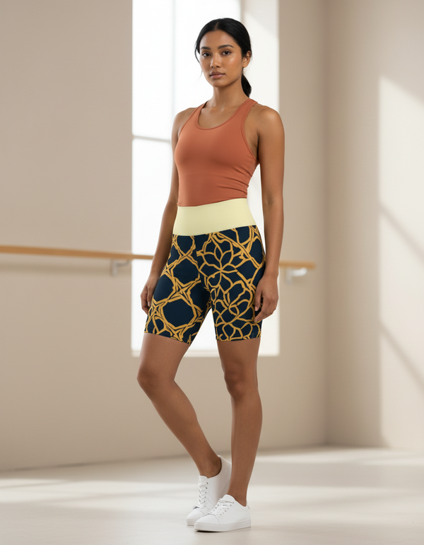 Yoga Shorts in Mosaic