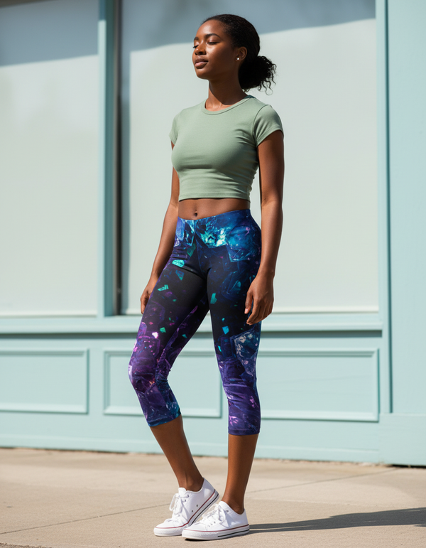 Crystallize Capri Leggings Capri Leggings — Dripper