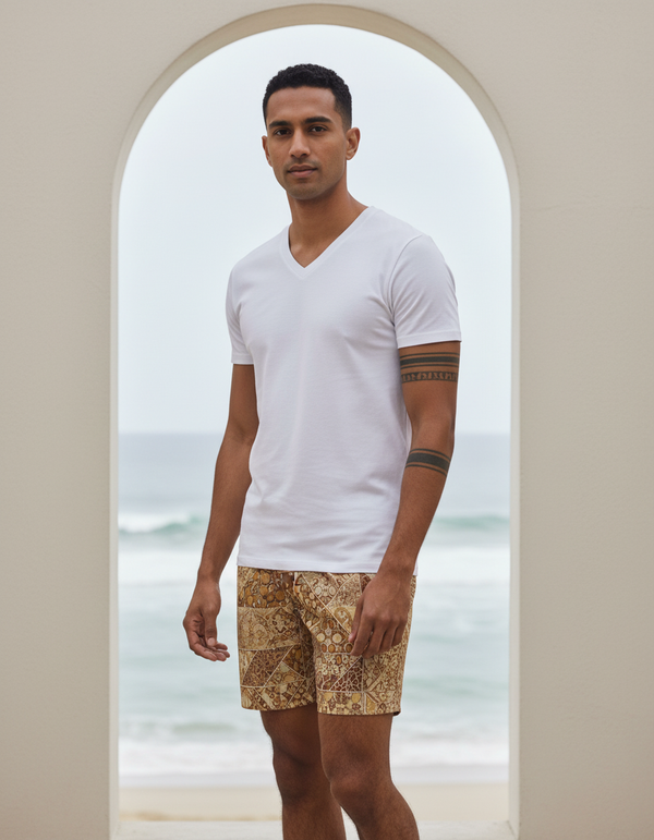 Men's Swim Trunks in Amber Haze Riad