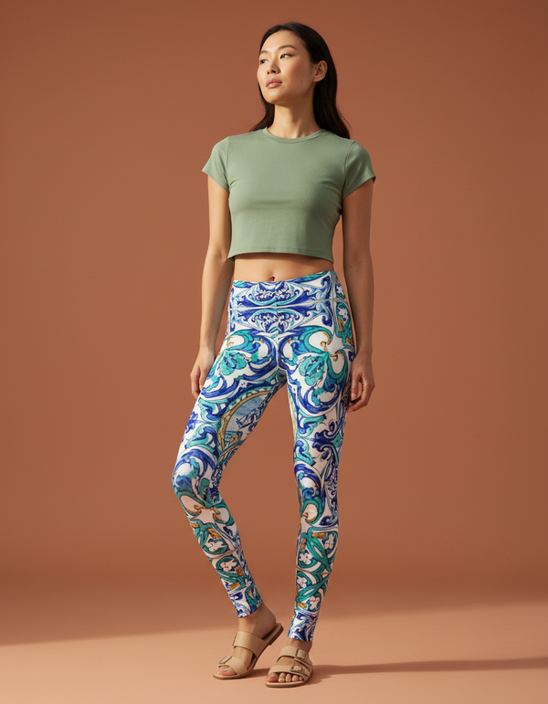 Women's Pictorial Azulejo Leggings