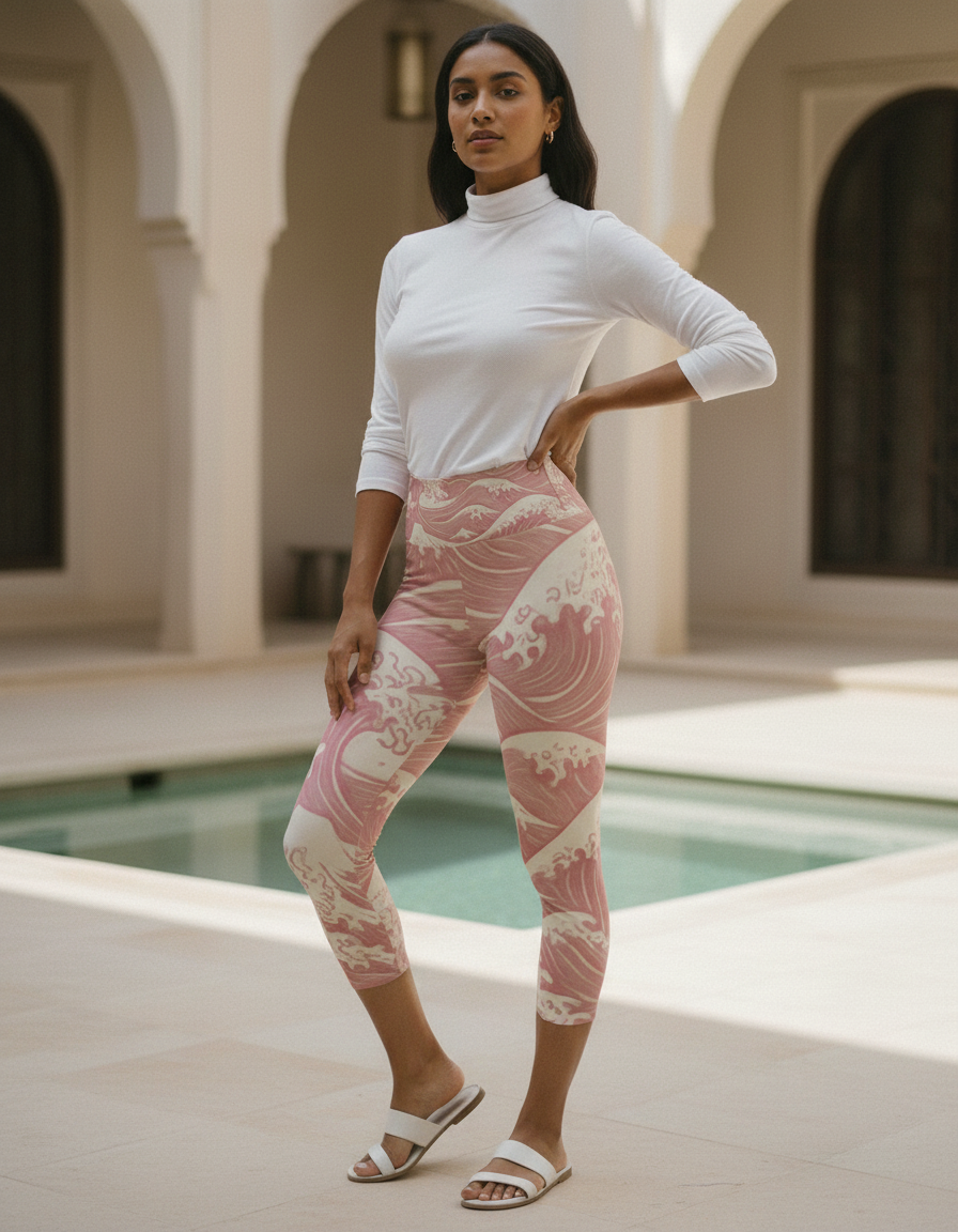 Millennial Pink Kaze capri yoga leggings