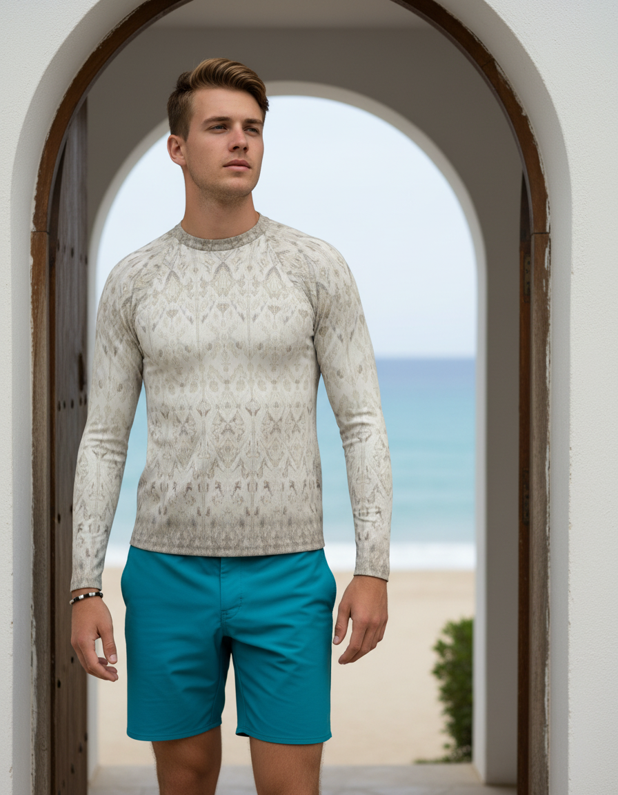 Men's White Onyx Siam men's rashguards