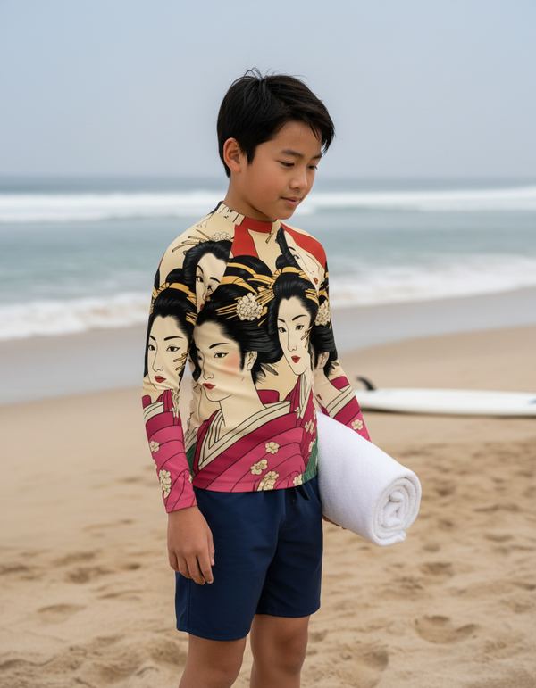 Youth Utamaro Ukiyo-e Rash Guard