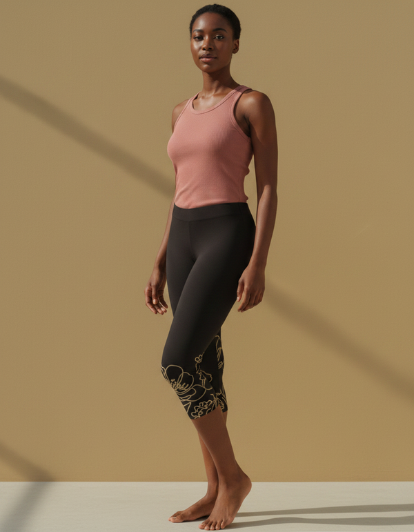 Ink Botanica capri leggings