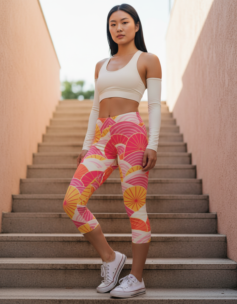 Hot Pink Hikari capri leggings