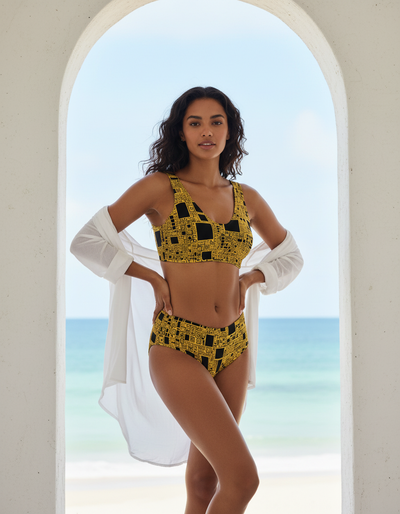 Gilded high-waisted bikini