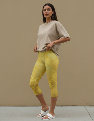 Yellow Ember Capri Leggings capri leggings