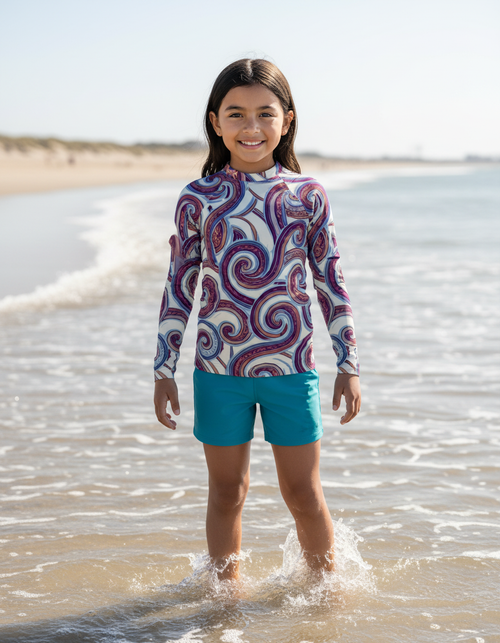 Burnished Lilac Spectrum Kids Rash Guard Kids Rash Guard — Dripper