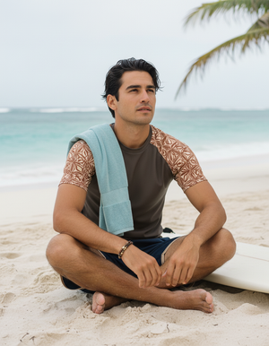 Men's Coffee Bean Chord men's short-sleeve rashguards