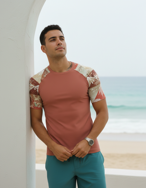 Burnt Sienna Zenith Rash Guard Men's Rashguard — Dripper