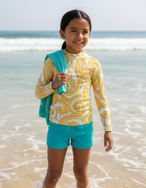 Lemon Yellow Spectrum Kids Rash Guard Kids Rash Guard — Dripper