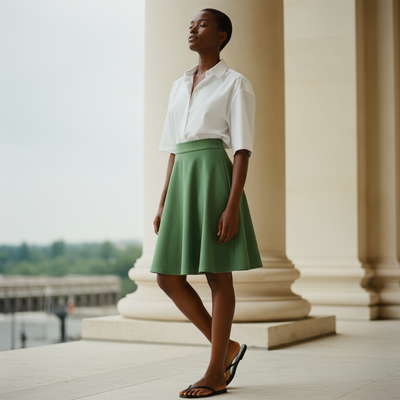 Avocado Green Skater Skirt skater skirt