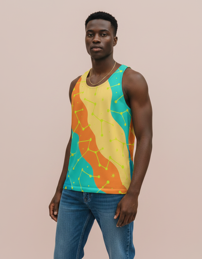 Men's Runway Chartreuse Nebula Tank Top tank top