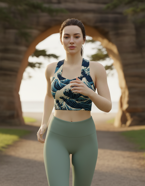 Hokusai Collection longline sports bras