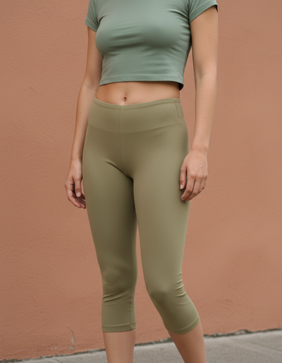 Khaki Capri Leggings capri leggings