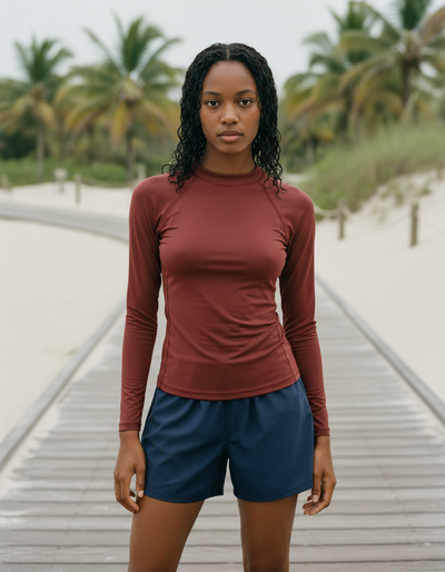 Women's Marsala rash guard