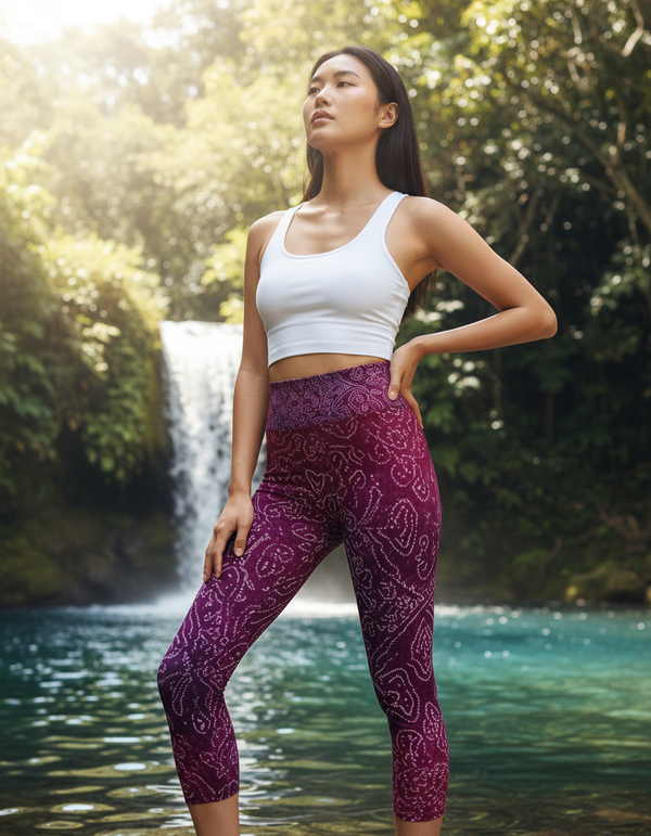 Women's Bandhani Yoga Capri Leggings