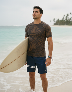 Men's Coffee Bean Emerald men's short-sleeve rashguards