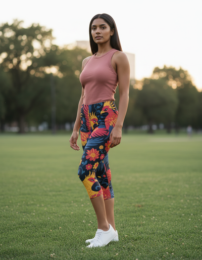 Electric Fuchsia Ember Capri Leggings capri leggings