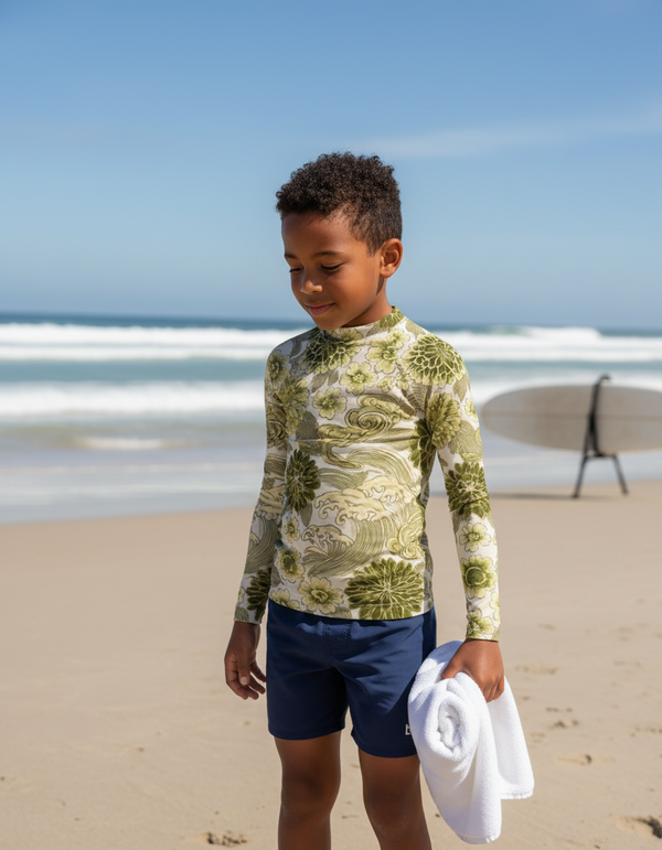 Kids Japanese Ukiyo-e Rash Guard